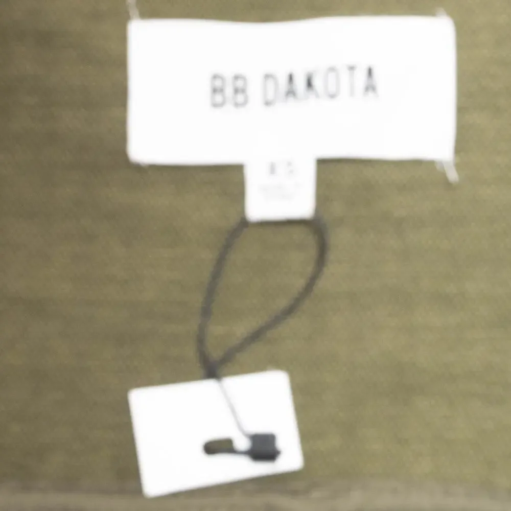 New BB Dakota Olive Green Revolution Drapey Boucle Trench Coat Size X Small